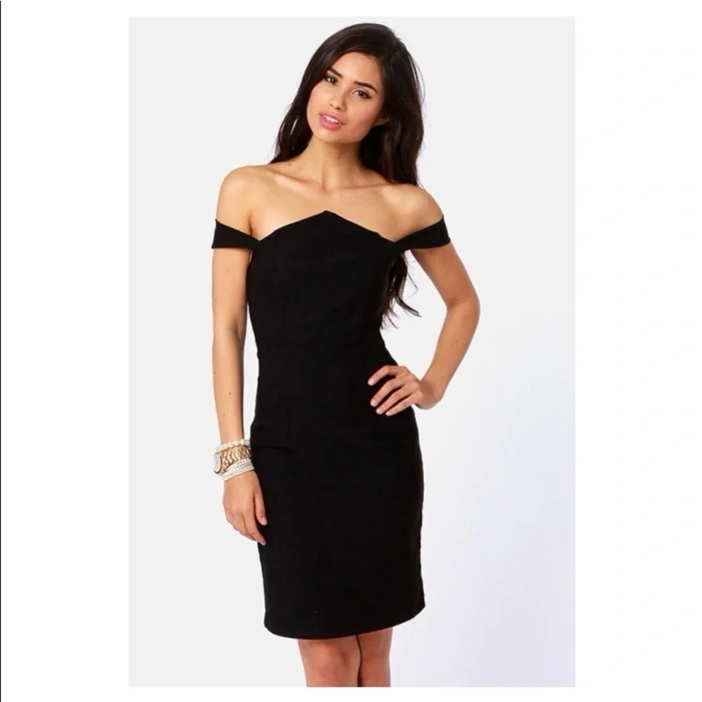 Lulus Off-the-Shoulder Black Dress - Picture 1 of 4